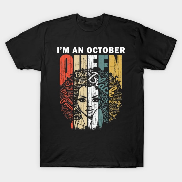 Womens Queens are Born in October Shirts for Women - Birthday Girl T-Shirt by Fowlerbg